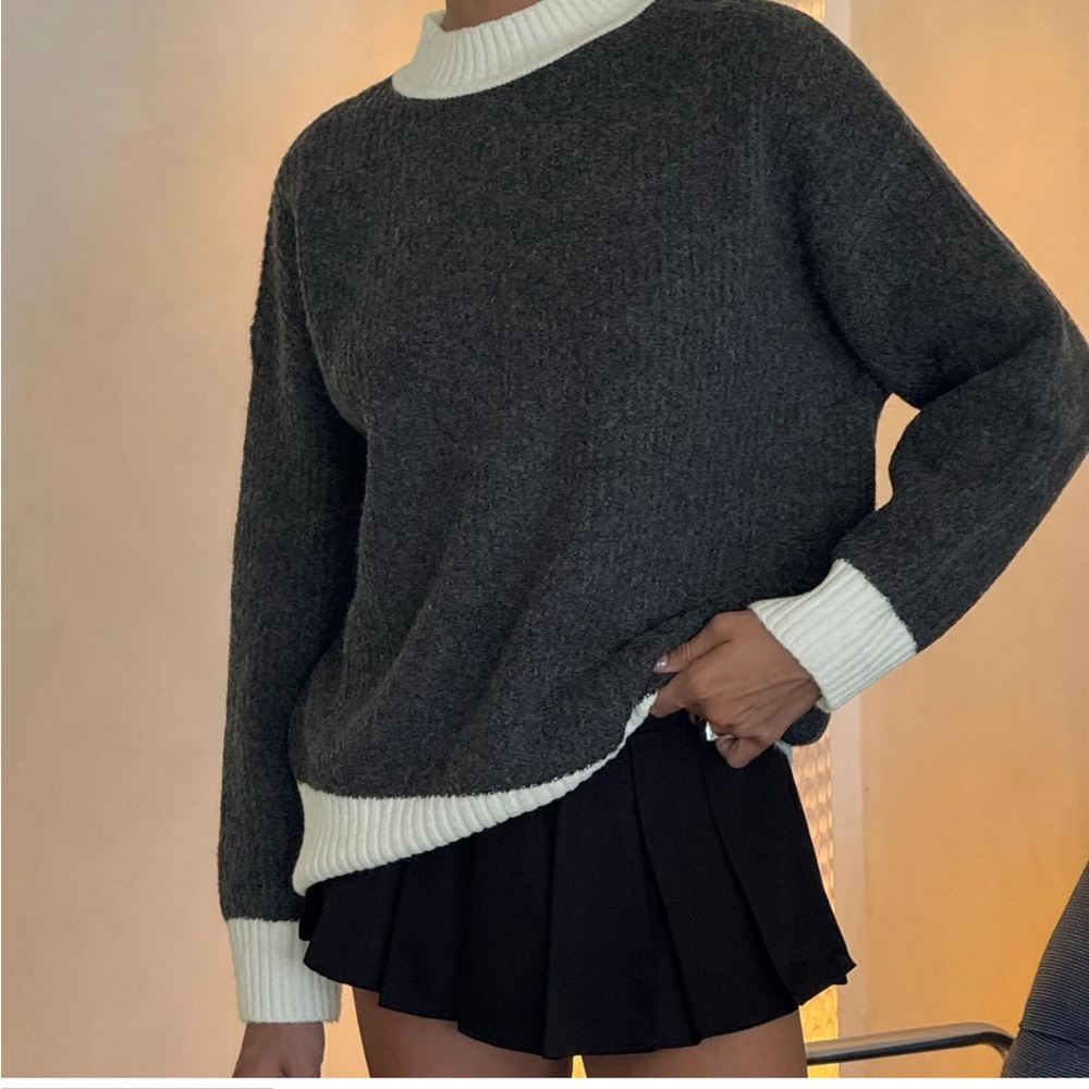 Princess Polly Broken Hearts Club Knit Sweater Grey